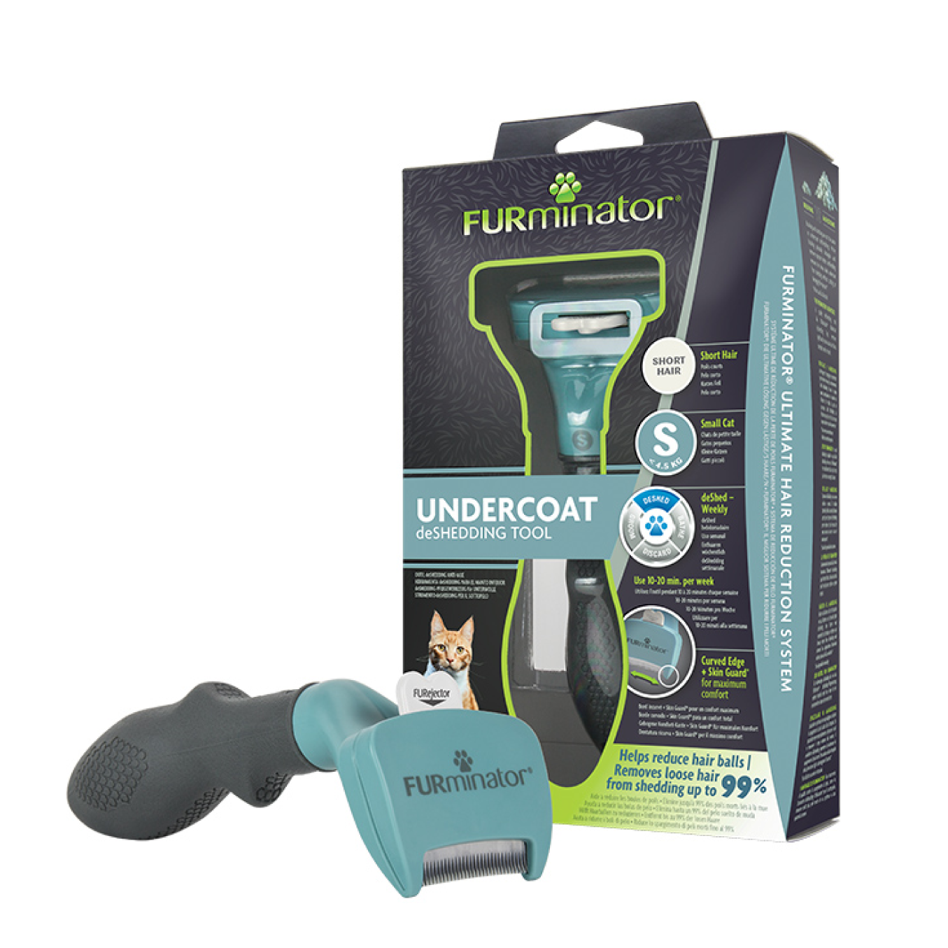 Cepillo Deslanador Furminator Para Gato Chico y Mediano Pelo Corto Cepillo Deslanador Furminator Para Gato Chico y Mediano Pelo Corto